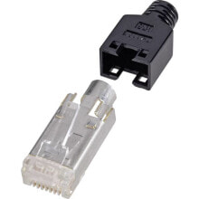 Комплектующие для кабель-каналов Renkforce H9540.4-10 коннектор RJ45 Черный, Серебристый, Прозрачный