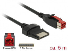 Компьютерные разъемы и переходники DeLOCK 85481 кабель питания Черный 5 m PoweredUSB