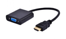 Компьютерные разъемы и переходники Gembird A-HDMI-VGA-03 кабельный разъем/переходник Черный