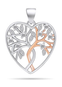 Кулоны и подвески beautiful silver bicolor pendant with zircons Heart PT81WR