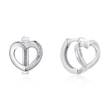 Женские серьги gentle silver earrings with heart E0000166