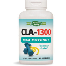 Жиросжигатели nature's Way CLA-1300 MAX Potency Clarinol Конъюгированная линолевая кислота (CLA), из масла семян сафлора 90 гелевых капсул