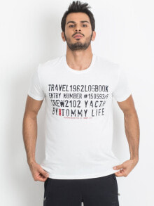 Мужские футболки Мужская футболка повседневная белая с надписью  Factory Price-298-TS-TL-87282.05X