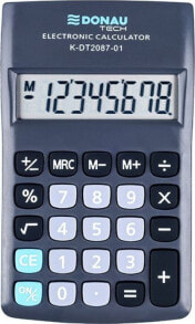 Калькуляторы Kalkulator Donau Kalkulator kieszonkowy DONAU TECH, 8-cyfr. wyświetlacz, wym. 180x90x19 mm, czarny