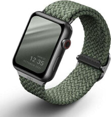 Ремешки для умных часов Мужские спортивные умные часы зеленые Uniq UNIQ pasek Aspen Apple Watch 40/38mm Braided zielony/cypress green