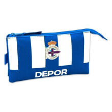 Школьные пеналы Пенал R. C. Deportivo de La Corua 3 отделения, бело-синий цвет