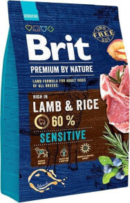 Сухой корм для животных Brit, Premium By Nature Sensitive, для чувствительных, с ягненком, 3 кг