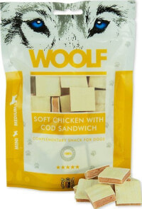 Лакомства для собак Brit WOOLF 100g SOFT CHICKEN WITH COD SANDWICH