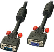 Компьютерные разъемы и переходники Lindy 36392 VGA кабель 1 m VGA (D-Sub) Черный