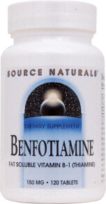 Витамины группы B Source Naturals Benfotiamine--  Витамин В1 (Тиамин)-- Бенфотиамин - 150 мг - 120 таблеток