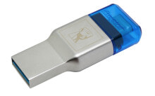 Устройства для чтения карт памяти Kingston Technology MobileLite Duo 3C кардридер Синий, Серебряный USB 3.2 Gen 1 (3.1 Gen 1) Type-A/Type-C FCR-ML3C