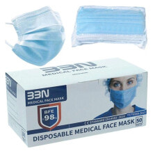 Маски и защитные шапочки shico- Одноразовя  хирургическая маска для взрослых ( синий ) в упаковке 50 штук