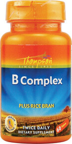 Витамины группы B Thompson B Complex plus Rice Bran -Комплекс витамина В Томпсона плюс рисовые отруби - 60 таблеток