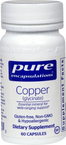 Медь Pure Encapsulations Copper (glycinate) Глицинат меди 2 мг 60 капсул