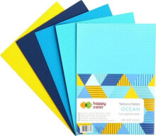 Цветная бумага и картон для уроков труда Happy Color Corrugated cardboard A4 / 5K mix Ocean HAPPY COLOR