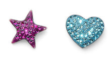 Ювелирные серьги drobné asymetrické náušnice Hearts & Stars L2015