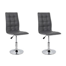 Компьютерные кресла Стул LEAF set of 2 dining chairs - gray print - contemporary table - L 42 x D 46.5 cm