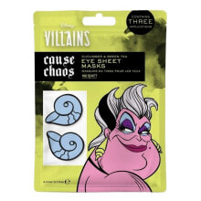 Средства для ухода за кожей вокруг глаз Mad Beauty Disney Villains Ursula Eye Sheet Mask Тканевые маски под глаза с огурцом и зеленым чаем 6 х 5 мл