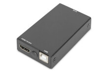 Компьютерные разъемы и переходники Digitus DS-51202 видео кабель адаптер RJ-45 HDMI + USB Черный