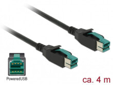 Компьютерные разъемы и переходники DeLOCK 85495 кабель питания Черный 4 m PoweredUSB