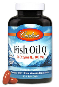Рыбий жир и Омега 3, 6, 9 Carlson Fish Oil Q Комплкс с омега-3 1200 мг с коэнзимом 200 мг - 120 гелевых капсул