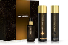 Шампуни для волос sebastian Dark Oil Gift Set Набор: Питательный шампунь для блеска и мягкости волос 250 мл + Кондиционер для блеска и мягкости волос 250 мл + Масло для укладки волос 95 мл