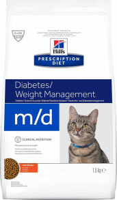 Сухие корма для кошек Сухой диетический корм для кошек Hill's Prescription Diet m/d Diabetes при сахарном диабете, курицей 1,5 кг