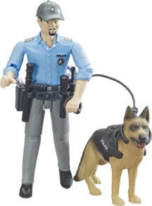 Детские игровые наборы и фигурки из дерева фигурка Bruder Полицейский с собакой,62150