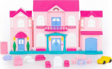 Кукольные домики для девочек кукольный домик Polesie "София" с набором мебели и автомобилем. Набор из 14 элементов. Пластик. От 3-х лет. Розовый.