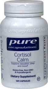 Витамины и БАДы для нервной системы Pure Encapsulations Cortisol Calm Пищевая добавка для поддержания здорового уровня кортизола способствует расслаблению, спокойному сну и позитивному настроению  120 капсул