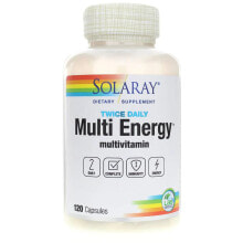 Витаминно-минеральные комплексы Solaray Twice Daily Multi Energy Ежедневный витаминно-минеральный комплекс для бодрости и здорового метаболизма 120 капсул