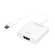 Компьютерные разъемы и переходники LogiLink USB-C/HDMI Белый UA0236