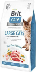 Сухие корма для кошек Сухой корм для кошек VAFO PRAHS, Brit Care, для кошек больших пород, с птицей, 0.4 кг