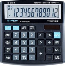 Калькуляторы Kalkulator Donau Kalkulator biurowy DONAU TECH, 12-cyfr. wyświetlacz, wym. 136x134x28 mm, czarny