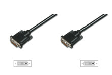 Компьютерные разъемы и переходники ASSMANN Electronic AK-320108-005-S DVI кабель 0,5 m DVI-D Черный