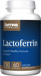 Витамины и БАДы для укрепления иммунитета Jarrow Formulas Freeze Dried Lactoferrin Сублимированный лактоферин 250 мг для укрепления иммунитета 60 капсул