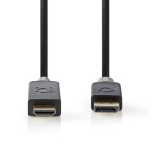 Компьютерные разъемы и переходники nedis CCBW37100AT20 видео кабель адаптер 2 m DisplayPort HDMI Антрацит