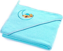 Детское полотенце Caretero голубой цвет, с капюшоном, 100х100 см