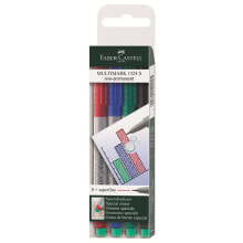 Письменные ручки Faber-Castell MULTIMARK маркер 4 шт Черный, Синий, Зеленый, Красный 152404
