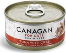 Влажные корма для кошек Влажный корм для кошек Canagan, кусочки с тунцом, 75 г