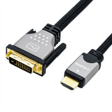 Компьютерные разъемы и переходники ROLINE 11.04.5876 видео кабель адаптер 1,5 m HDMI Тип A (Стандарт) DVI-D Черный, Серебристый