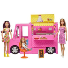 Куклы модельные игровой набор Barbie Грузовик с едой, 3 куклы, с аксессуарами