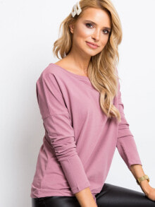 Женские блузки и кофточки Женская блузка свободного кроя с удлиненным рукавом розовая Factory Price