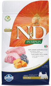 Сухой Farmina N&D Grain Free Adult Mini Pumpkin, Lamb & Blueberry for Adult Dogs of Small Breeds - Complete Food, Kilograms: 0.8 kg