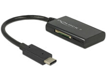 Устройства для чтения карт памяти DeLOCK 91740 кардридер Черный USB 3.2 Gen 1 (3.1 Gen 1) Type-C