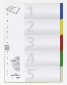 Закладки для книг для школы Durable 6730-27 Пустой бланк-разделитель Полипропилен (ПП) Разноцветный 673027