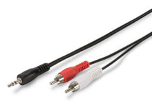 Акустические кабели ASSMANN Electronic AK-510300-025-S аудио кабель 2,5 m 3,5 мм 2 x RCA Черный