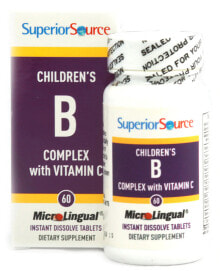 Витамины группы B Superior Source Children's B Complex Комплекс витаминов группы B + витамин C для детей 60 быстрорастворимых таблеток