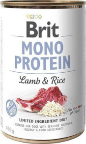 Влажные корма для собак Brit Mono protein lamb & brown rice 400g