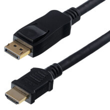 Компьютерные разъемы и переходники Helos 118879 видео кабель адаптер 5 m DisplayPort HDMI Черный